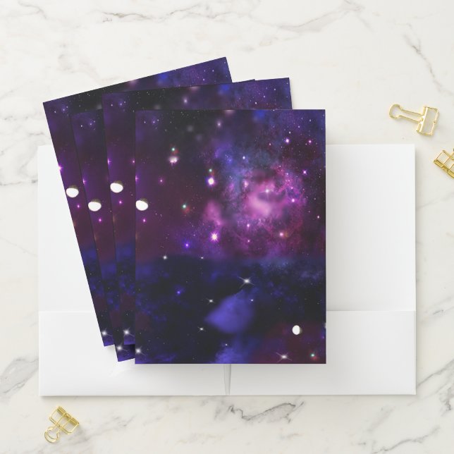 Midnight Blue Purple Galaxy Pocket Folder (In Situ)