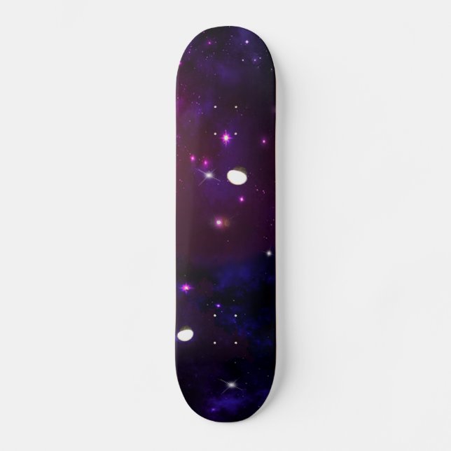 Midnight Blue Purple Galaxy Skateboard (Front)