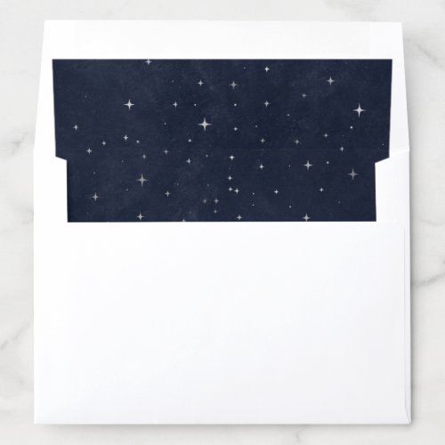 midnight blue silver stars Envelope Liner