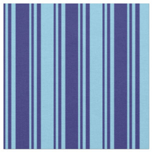 Midnight Blue & Sky Blue Lined/Striped Pattern Fabric