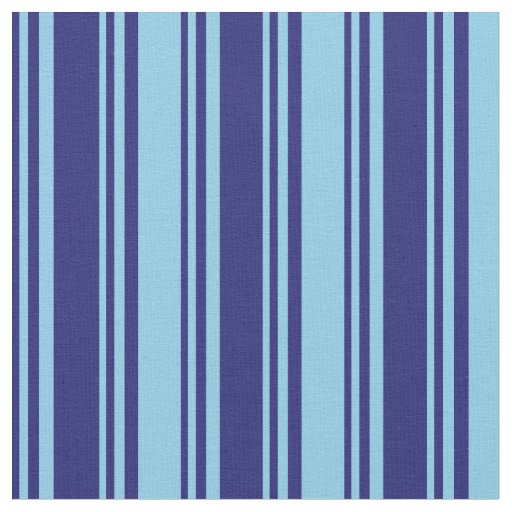 Midnight Blue & Sky Blue Lined/Striped Pattern Fabric