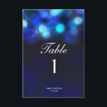 Midnight Blue Sky Bokeh Wedding Table Numbers Card<br><div class="desc">Midnight Blue Sky Bokeh Wedding Table Numbers Card</div>