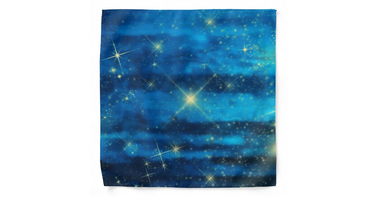 Midnight blue sky with stars bandana | Zazzle