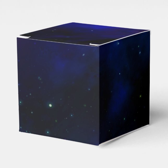 Midnight Blue Sky with Stars Favor Boxes (Front Side)