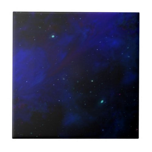 Midnight Blue Sky with Stars Tile