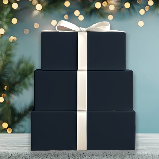 Midnight Blue Solid Wrapping Paper Sheets (Creator Uploaded)
