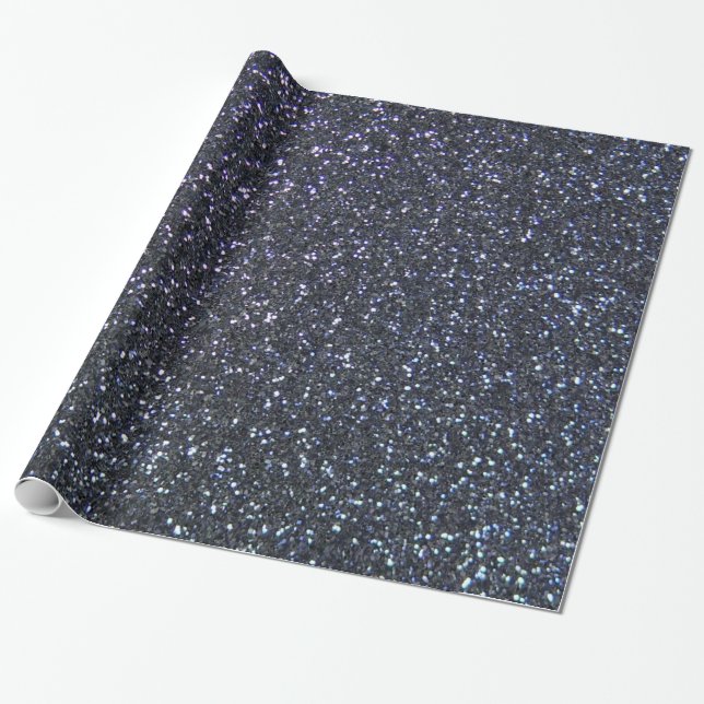 Midnight Blue Spark Like Style Wrapping Paper (Unrolled)