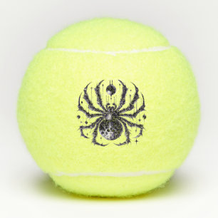 Midnight blue spooky spider tennis balls