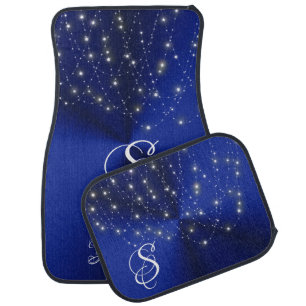 Midnight Blue Starlight Cascade Monogram Car Floor Mat
