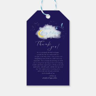 Midnight Blue Starlit Baby Boy Bliss Stork Gift Tags