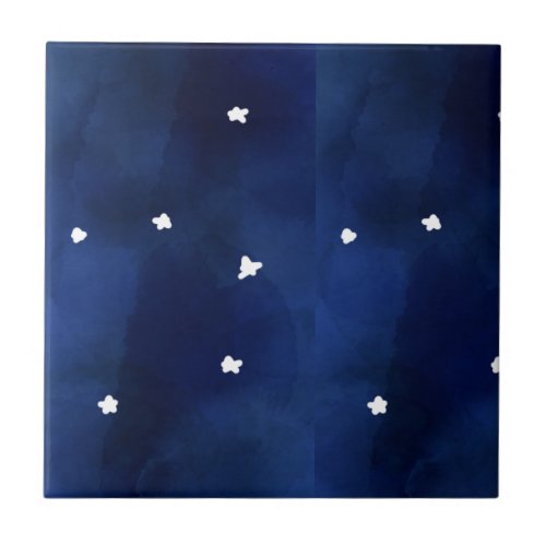 Midnight Blue starry sky Ceramic Tile