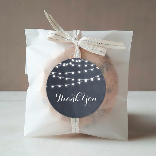 Midnight Blue String Lights Thank You Sticker