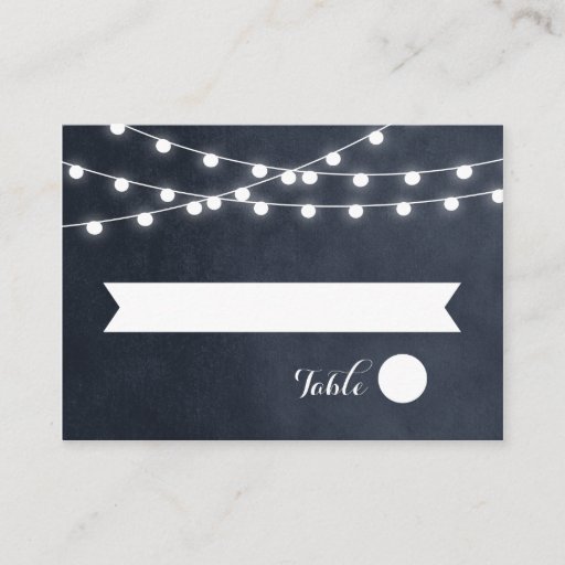 Customizable Summer String Lights Wedding Escort Cards Business Card Templates