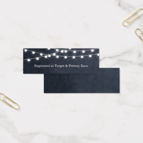 Midnight Blue String Lights Wedding Insert Card