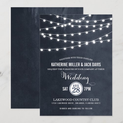 Summer String Lights Wedding Invitation