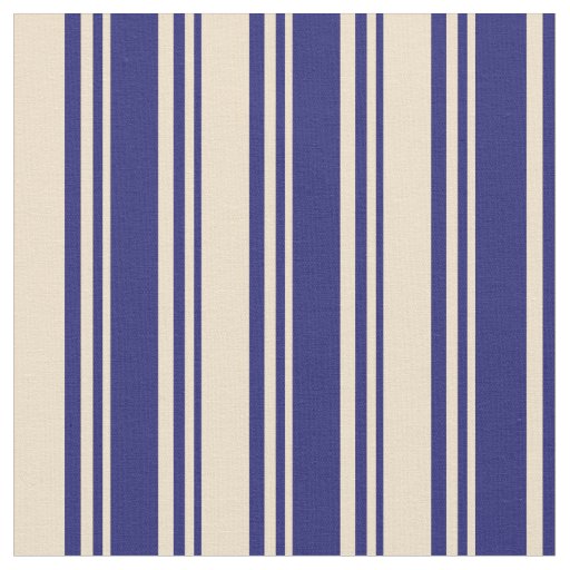 Midnight Blue & Tan Lines Fabric