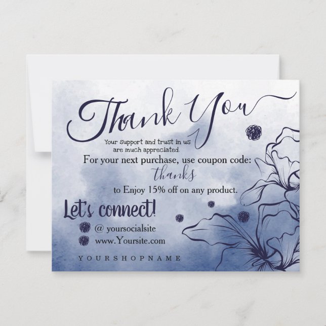 Midnight Blue - Thank You for your Order Card (Front)