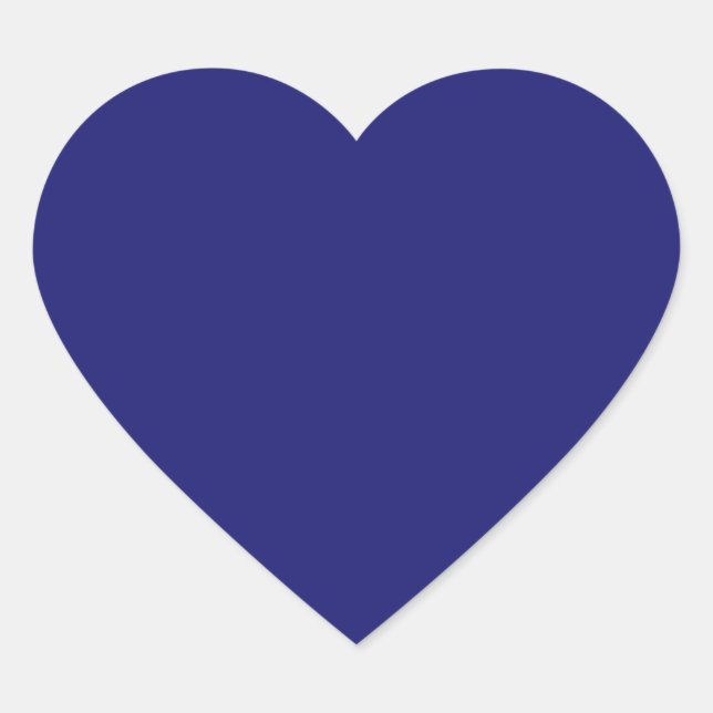 Midnight Blue Traditional Solid Color Heart Sticker (Front)