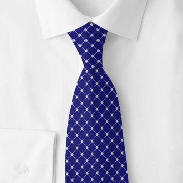 Midnight Blue Trellis Neck Tie (Creator Uploaded)