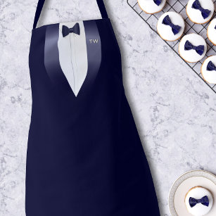 Midnight Blue Tuxedo Bib Waiters Costume Apron