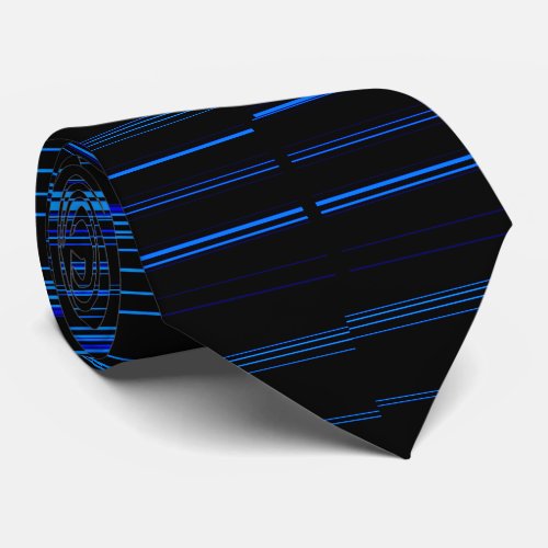Midnight Blue Unique Modern Stripe _ Cool FuN Neck Tie