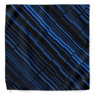 Midnight Blue Unique Modern Stripe Pattern Cool Bandana