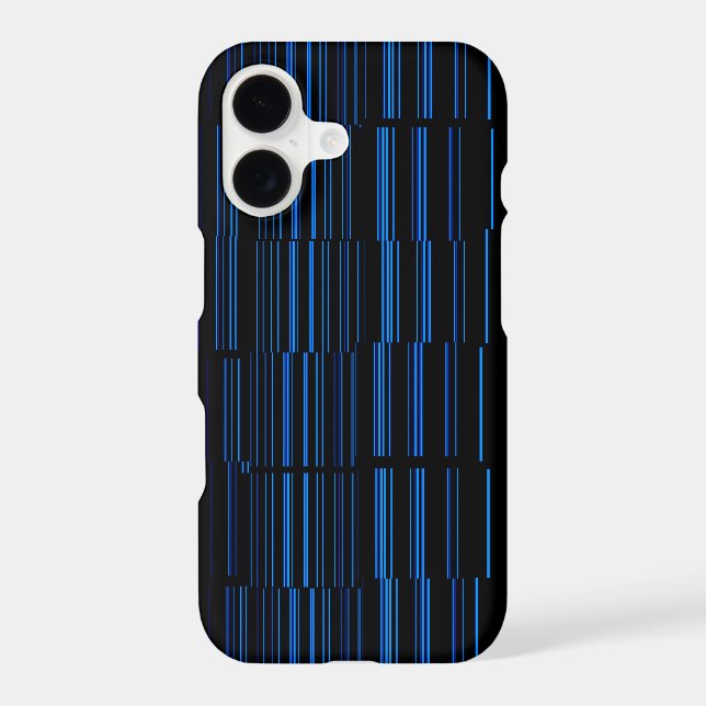 Midnight Blue Unique Modern Stripe Pattern Cool Case-Mate iPhone Case (Back)