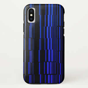 Midnight Blue Unique Modern Stripe Pattern Cool iPhone X Case