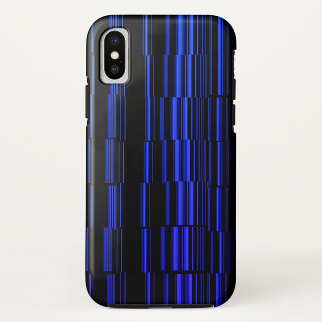 Midnight Blue Unique Modern Stripe Pattern Cool Case-Mate iPhone Case (Back)