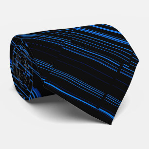 Midnight Blue Unique Modern Stripe Pattern Cool Neck Tie