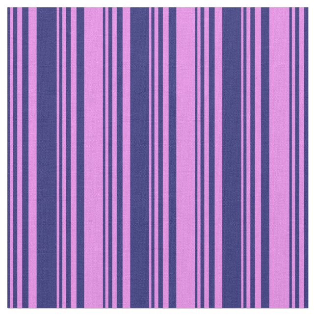 Midnight Blue & Violet Colored Stripes Pattern Fabric (Close Up)