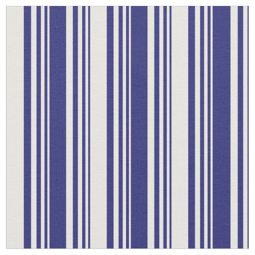 Midnight Blue & White Colored Lines Fabric