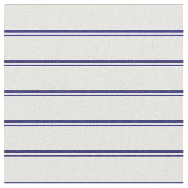 Midnight Blue & White Colored Lines Fabric (Close Up)