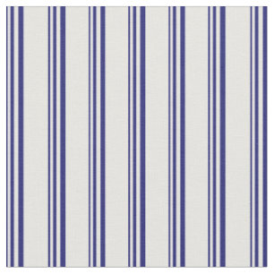Midnight Blue & White Colored Lines Fabric