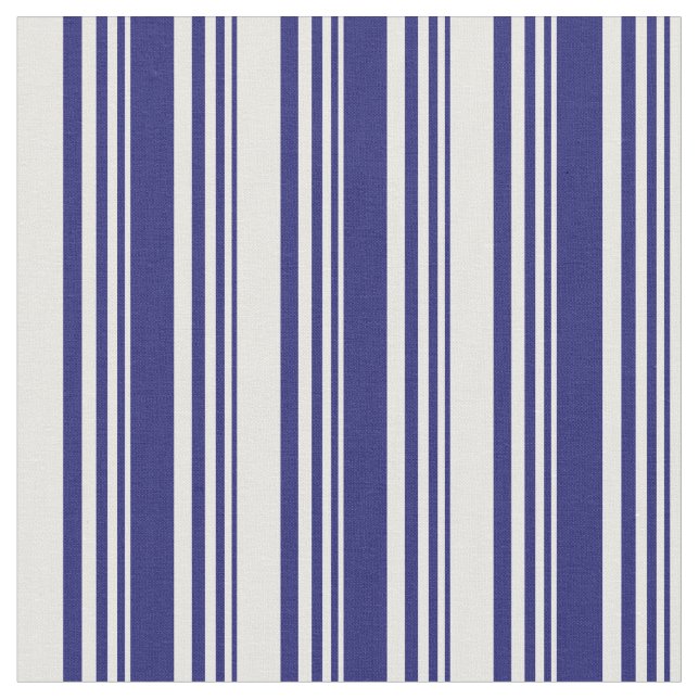 Midnight Blue & White Colored Pattern Fabric (Close Up)