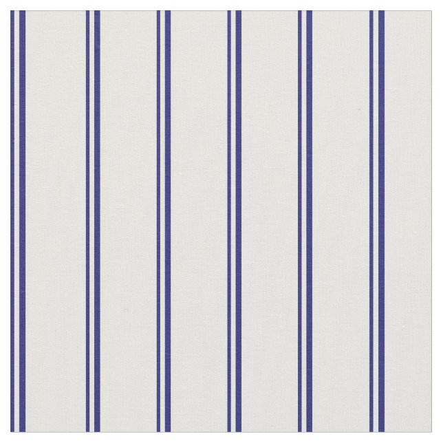 Midnight Blue & White Lined Pattern Fabric (Close Up)
