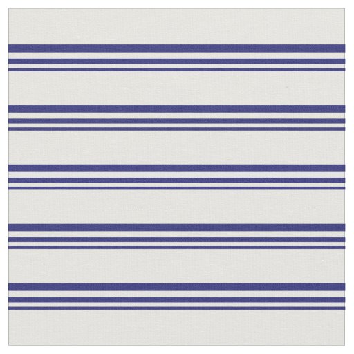 Midnight Blue & White Lines Fabric