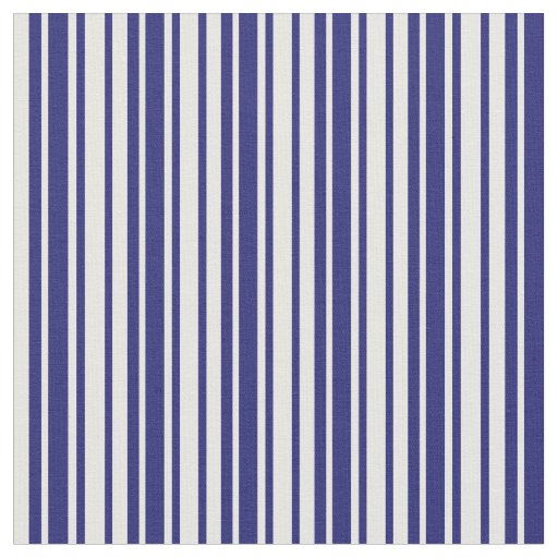 Midnight Blue & White Lines Pattern Fabric