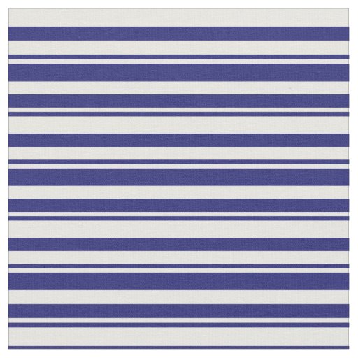 Midnight Blue & White Pattern of Stripes Fabric
