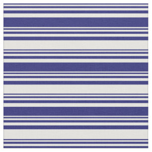 Midnight Blue & White Stripes Fabric