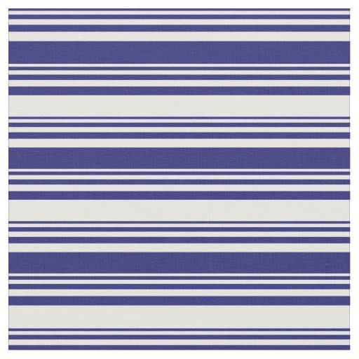 Midnight Blue & White Stripes Fabric