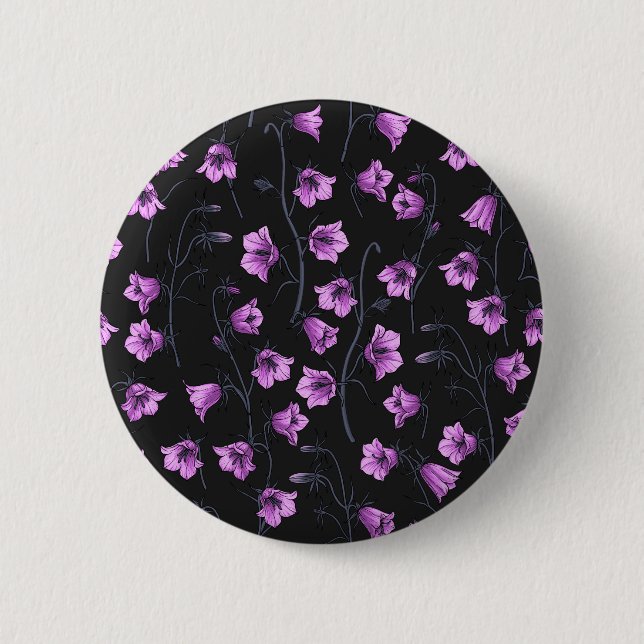 Midnight Bluebells, Harebells, Bellflowers 2 Button (Front)