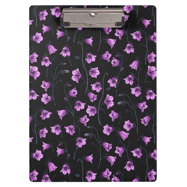 Midnight Bluebells, Harebells, Bellflowers 2 Clipboard (Front)