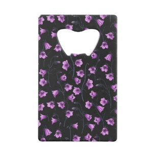 Midnight Bluebells, Harebells, Bellflowers 2 Credit Card Bottle Opener