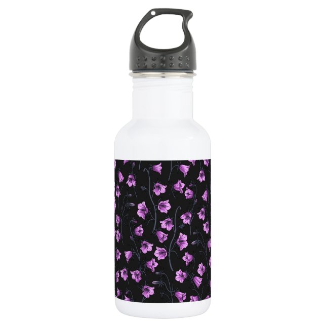 Midnight Bluebells, Harebells, Bellflowers 2 Stainless Steel Water Bottle (Front)