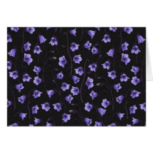 Midnight Bluebells, Harebells, Bellflowers Cards