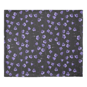 Midnight Bluebells, Harebells, Bellflowers Duvet Cover