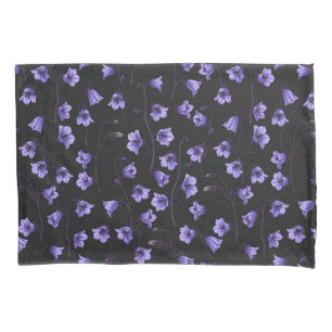Midnight Bluebells, Harebells, Bellflowers Pillow Case