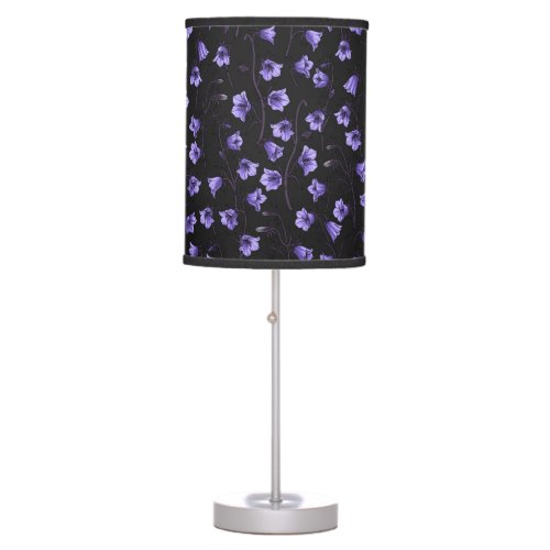 Midnight Bluebells Harebells Bellflowers Table Lamp