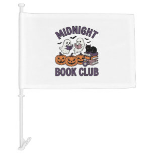 Midnight Book Club Halloween Reading Design_1 Car Flag
